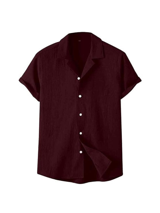 Funky Rich MenS Solid Modern Fit Shirt (3288- Maroon