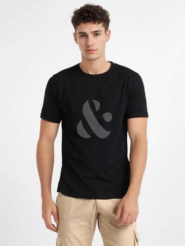 Nobero MenS Graphic Print Regular Fit T-Shirt (1M-Twts-C0641_Black