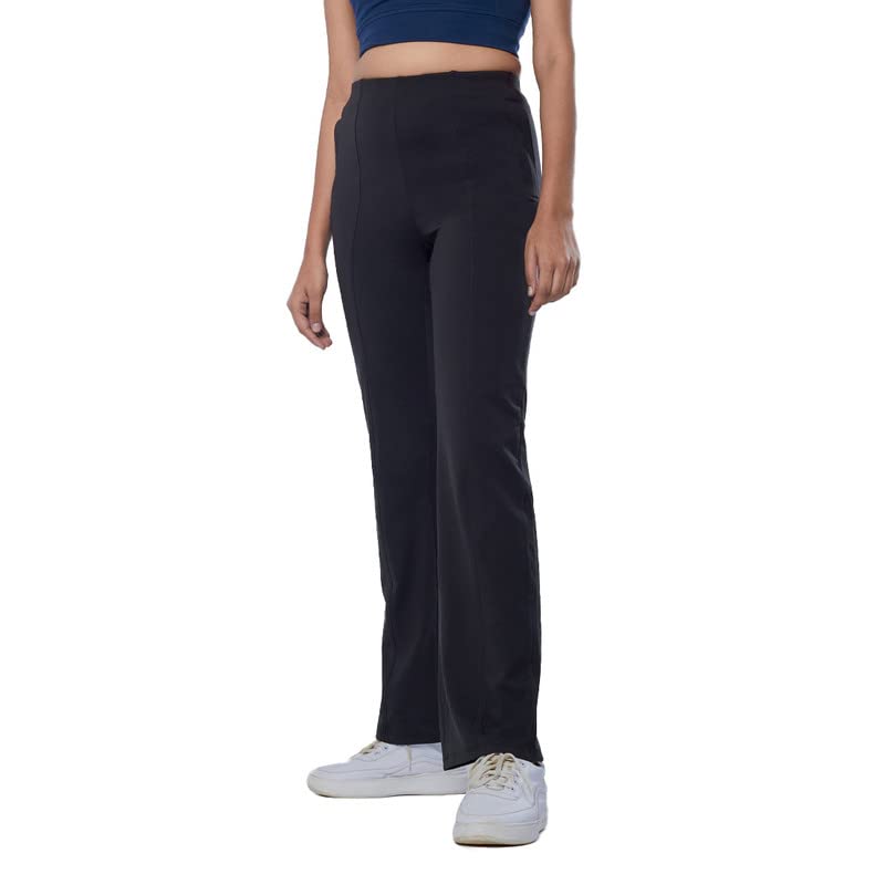 BlissClub Women The Ultimate Straight Pants | Trousers for Women | Straight Fit | Pintuck Design | Polyester