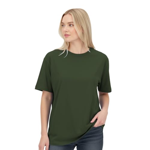 Nobero WomenS Solid Oversized Fit T-Shirt (1W-Twrt-R0040_Olive Green