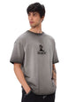 The Souled Store Killin It Men And Boys Short Sleeves Round Neck Grey Embroidered Cotton Oversized T-Shirts