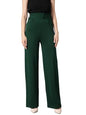 KOTTY Womens High Rise Viscose Rayon Relaxed Fit Korean Trousers Bottle Green