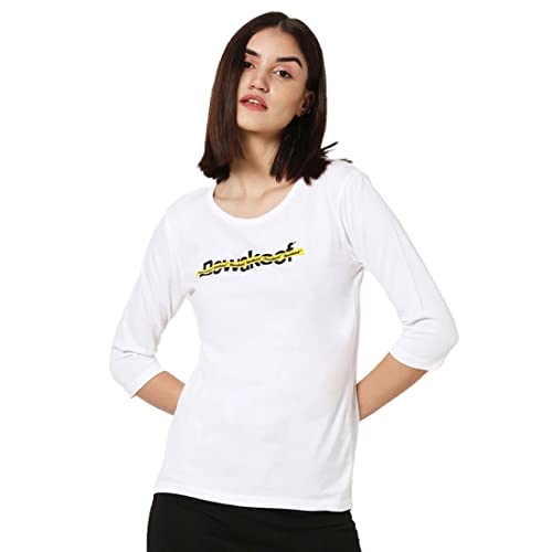 Bewakoof Casual Round Neck 3/4 Sleeve T-Shirts Printed for Women