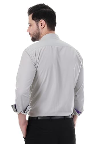 Xjarvis Austin MenS Cotton Blend Shirt |Slim Fit Formal Shirt With Pocket |Plain | Long Sleeve Spread Collar | Casual Wear Regu