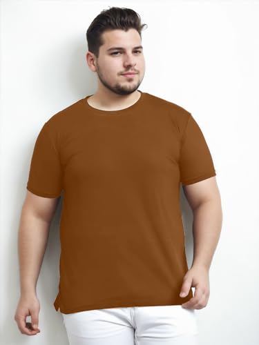Nobero MenS Solid Regular Fit T-Shirt (1M-Twts-R0041_Nutshell