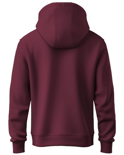ADRO Men's Cotton Neck Hooded Sweatshirt (H20-M-NKY-MR_Maroon)