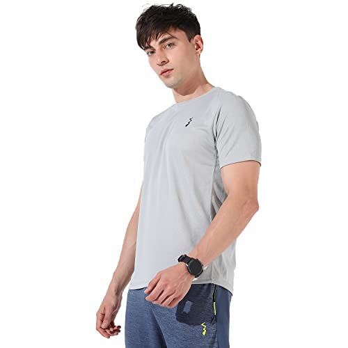 Campus Sutra Mens Solid White Dri-Fit Short Sleeve Regular Fit Activewear T-Shirt for Casual Wear | Modern Clothing T-Shirt Cra