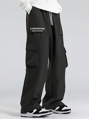 Indoprimo Regular Casual Pants (Miami-Cargo Men_Black