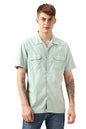 Dennis Lingo MenS| Green| Half Sleeve| Cuban Collar| Solid| Regular Fit| Casual Shirt