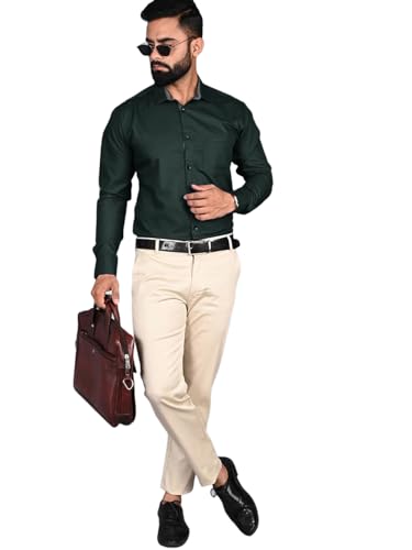 Tee Projekt Premium Plain Cotton Shirt For Men | Cotton Shirt | Casual Shirt | Solid Shirt | Full Sleeves | Formal Shirt (Ns-St0
