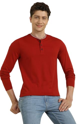Allen Solly Men Solid Casual Cotton Full Sleeve T-Shirt