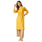 Fabindia Women's Cotton Silk Embroidered Regular Kurta