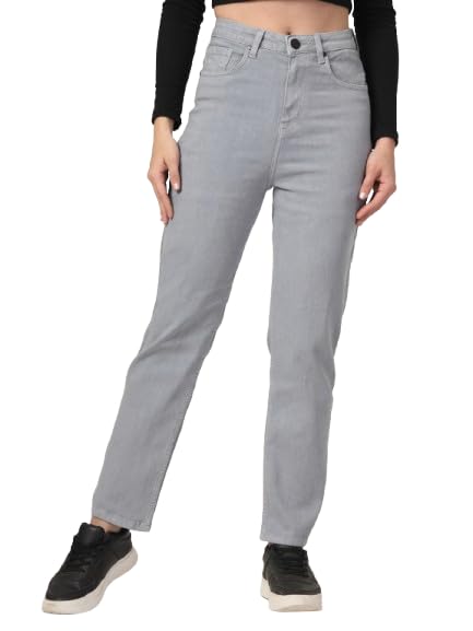 Style Quotient Women Grey Straight Fit High Rise Stretchable Jeans