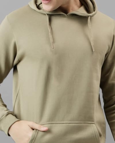 ADRO Men's Hoodie - Printed Cotton Hoodie, Size 48, Beige, Model H24-PLN-BE
