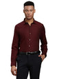 Turtle Men Giza Cotton Slim Fit Maroon Dobby Full Sleeve Formal Shirt