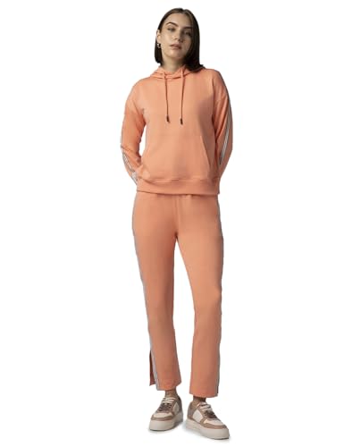 FYLTR Womens Drop Shoulder Hoodie & Joggers Set With Contrast Branded Tape on Sleeve and Jogger Side Seam - Rib Hem & Cuff | Sl