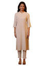 Aurelia Women's Cotton Blend Straight Fit Striped Kurta