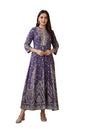 Aurelia WomenS Purple Floral Embroidered Anarkali Muslin Kurta (A16292-508640-M)
