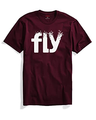 ADRO Fly Mens Cotton Printed T-Shirts (R21-M-FLY-MR_Maroon_XL)