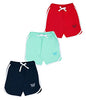 KYDA KIDS Girls Cotton Plain Regular Fit Shorts - Multicolor (Pack of 3)