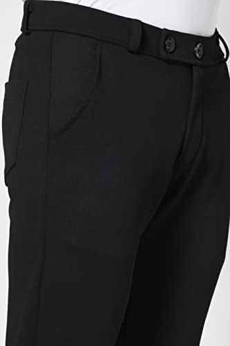 TOPLOT Men's Slim Fit Formal Trousers, Stretchable Pant, Size 34, Black, Model Formal-5068