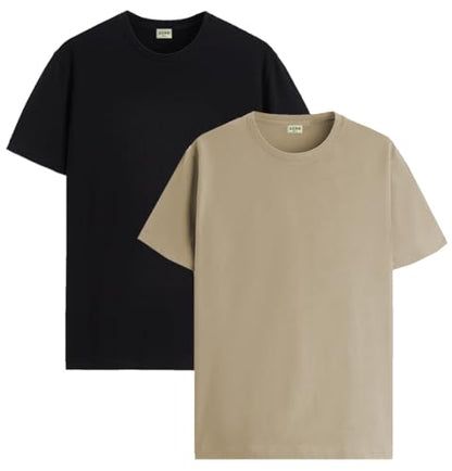 ADRO T Shirts Pack of 2 Mens Tshirts Cotton T Shirts for Men Tshirt T-Shirts Combo T Shirts Tshirts for Men Plain Solid Tshirts