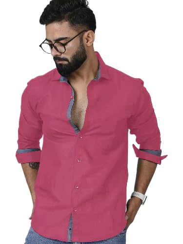 Tee Projekt Mens Long Sleeve Button Down Shirt for Men Collared Casual Formal Soild Shirt