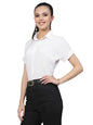 Style Quotient Women Solid White Polyester Formal Shirt