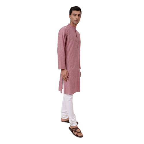 Fabindia MenS Cotton Woven Slim Fit Kurta (1030815Red_Red