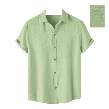Pinkmint Mens Solid Classic Fit Shirt Mint Green