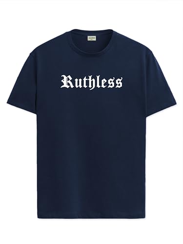 ADRO Mens Printed T Shirt - Premium Cotton Graphic Printed Tshirt - Navy Blue T-Shirt - RN24-RUTH-NB-XL