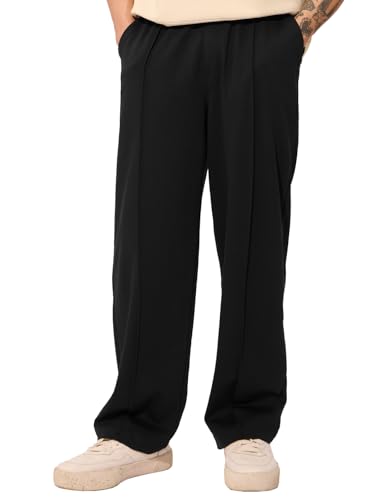The Souled Store Jet Black Men And Boys Cotton Blend Loose Fit Korean Joggers