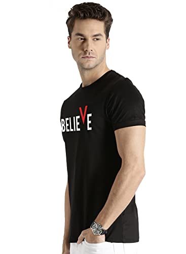 ADRO Men's Believe Design Printed T-Shirt (S)