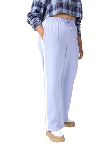 Bewakoof Air 1.0 WomenS Solid Straight Fit Terry Plus Size Pant_657462_Purple_3Xl
