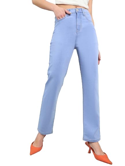 Style Quotient Women Light Blue Straight Fit High Rise Stretchable Jeans