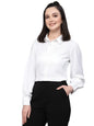 Style Quotient Women Solid White Polyester Formal Shirt