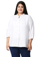 Style Quotient Plus Women Solid White Viscose Rayon Formal Shirt