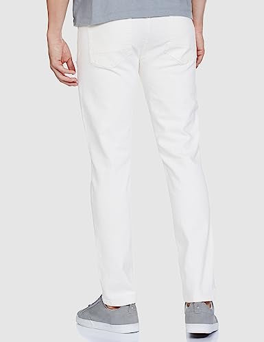 The Indian Garage Co Men Slim Fit Solid Mid-Rise Jeans White