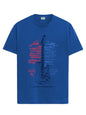 ADRO Guitar Design Printed T-Shirt for Men - 100% Cotton, Regular Fit, Soft Breathable Fabric | RN23-M-GTR-RB-XL Royal Blue