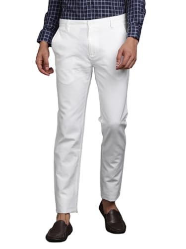 Turtle Men Cotton Linen Ultra Slim Fit Solid White Flat Front Casual Trouser || Pant || Mens Trouser