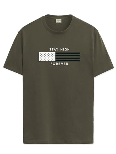 ADRO Mens Flag Printed Cotton T-Shirt_RN24-L2-FLAG-OL-XL Olive