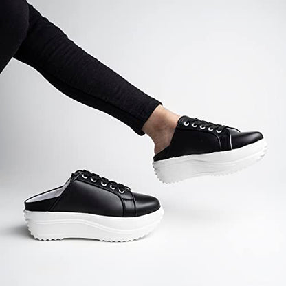 Shoetopia WomenS Slip-On Sneakers | Light Weight & Comfortable With Cushioned Footbed | Stylish Shoe Sneakers For Women Black-E