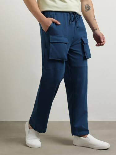 Nobero MenS Straight Sweatpants (1M-Bwjg-R0114-Nb_Navy Blue