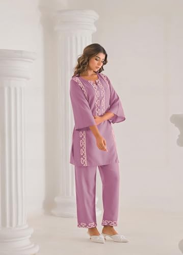 SHIENZY Ethnic Co-Ord Set | Casual Pant Top for Women | Fancy Kurta Set | Full Dress Pair | Stylish Kurti Outfit | Co-Ordination