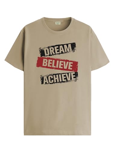 ADRO Tshirt for Men | Printed T Shirt for Men | 100% Cotton T-Shirt |Printed T Shirt | T-Shirts | RN24-DBA-BE-XL Beige