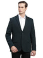Turtle Men Terry Rayon Notch Lapel Collar Dark Green Single Breasted Casual Blazer