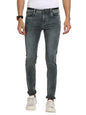 Turtle Men Cotton Stretch Solid Narrow Fit Dark Green Jeans