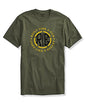 ADRO Built Like a Gun Goes Like a Bullet Mens Printed T-Shirt (XL, Olive Green)
