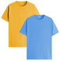 ADRO Men's Solid Regular Fit T-Shirt (RCM2-PLN-MU-SK_Mustard,Sky Blue