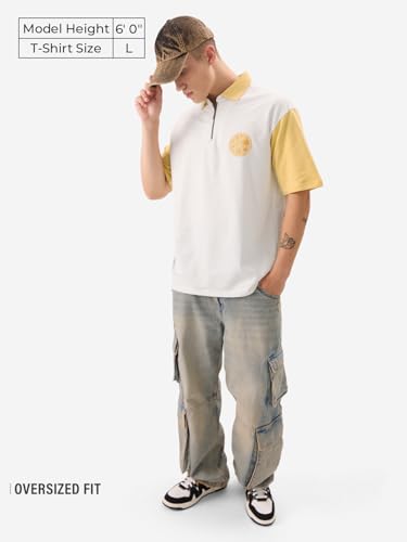 The Souled Store Official Tarot: Doctor Strange Men And Boys Short Sleeve Collared Neck White And Yellow Graphic Printed Cotton